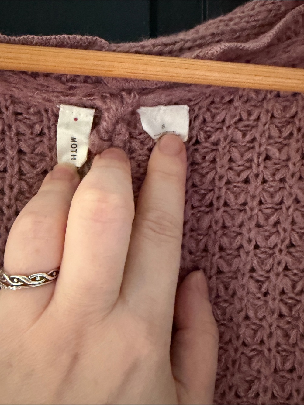 Moth Ruffle-Trim Open Front Cardigan - Dusty Rose - Picture 3 of 3